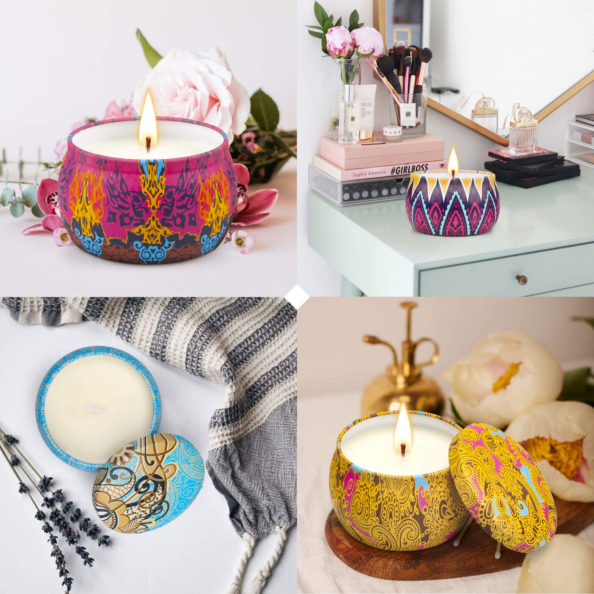Aromatherapy Candle Comes with Rich fragrances and Beautiful Package.They are Appropriate for Any Holiday or Special Event,Such
